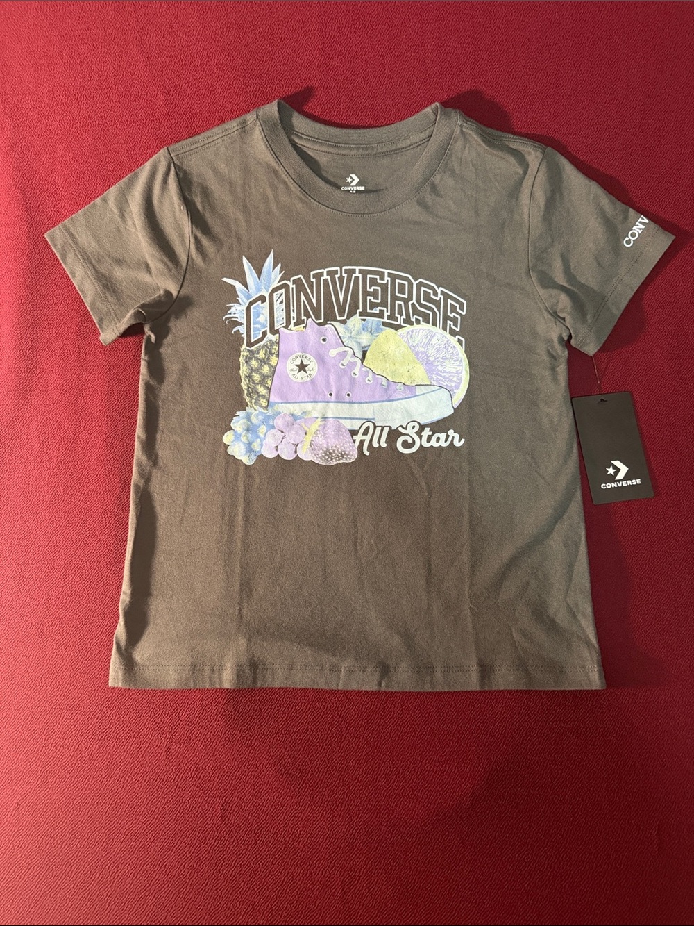 Converse Gray Tee with Pastel Sneaker Graphic